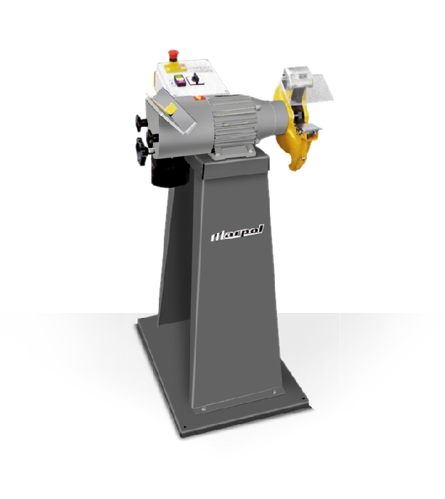 Combined bevelling machine with grinding wheel